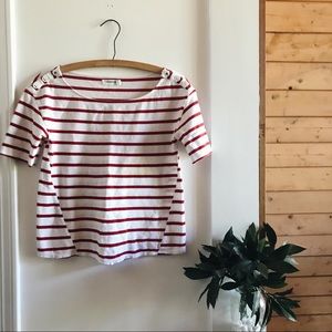 Anthropologie Pilcro Striped Crop Tee